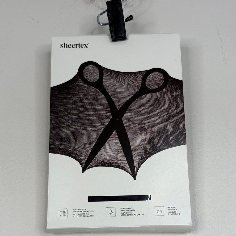 New Sheertex Tights Womens Small Black Control Top Sheer Rip Resist Hosiery